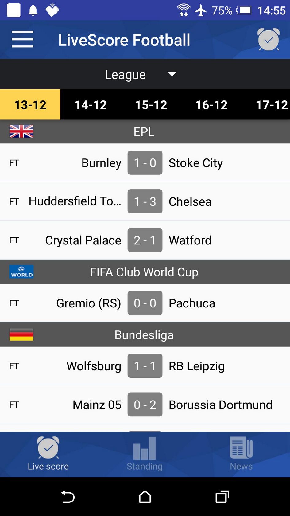 Livescores and Newest Football Results