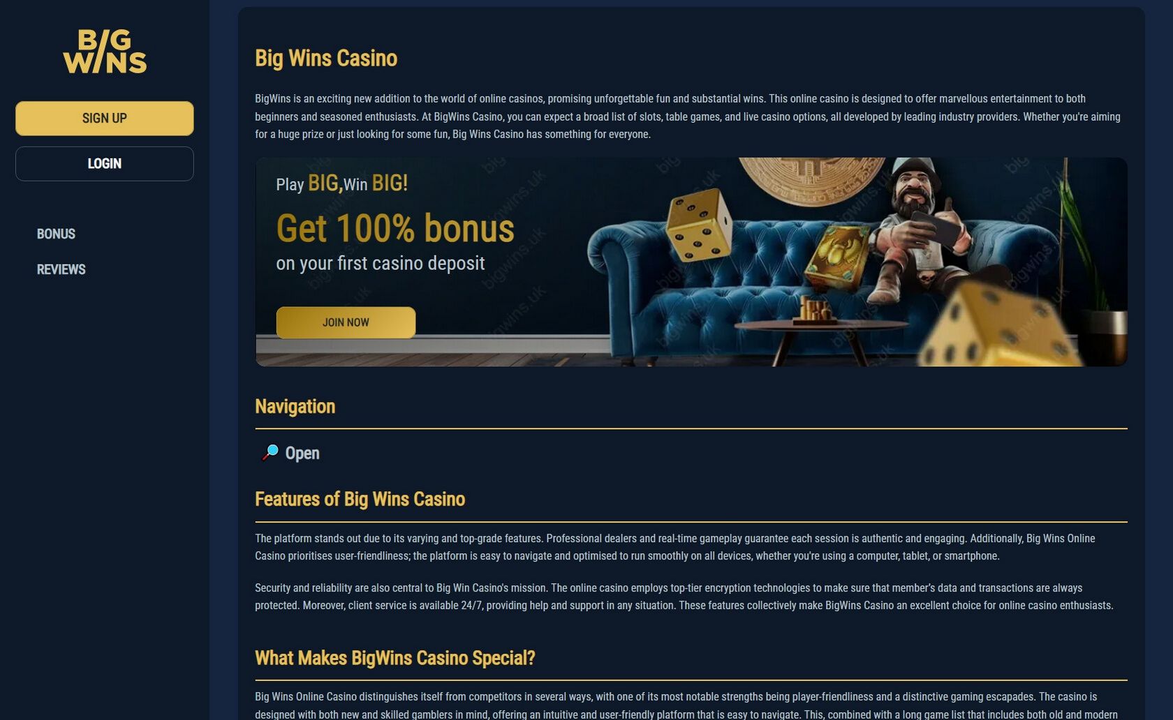 Bigwins Gambling Enterprise Evaluation